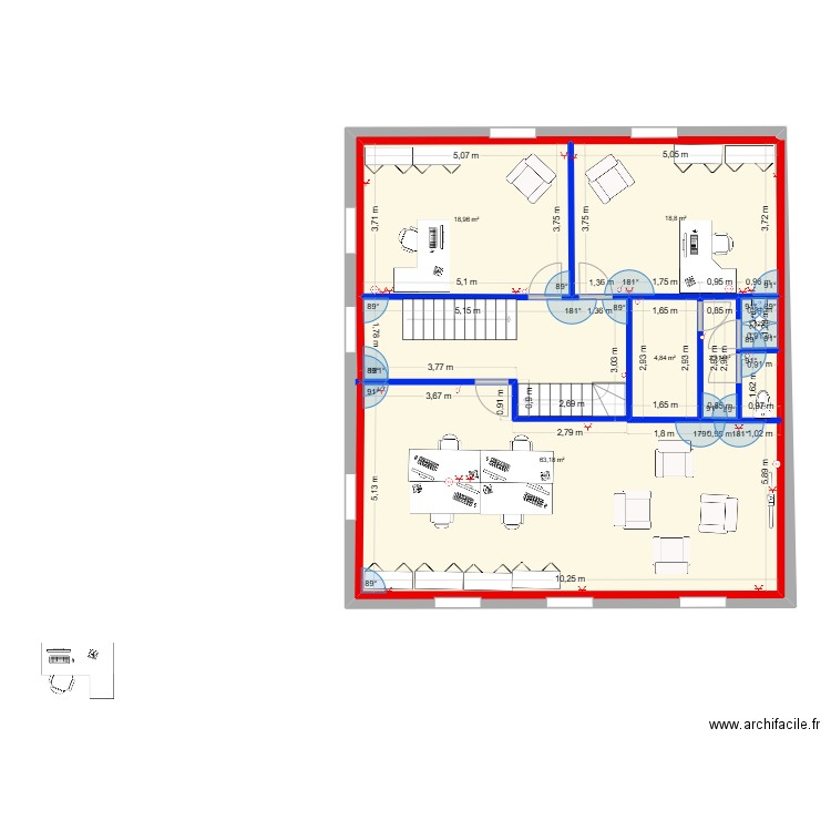 depot 5. Plan de 6 pièces et 109 m2