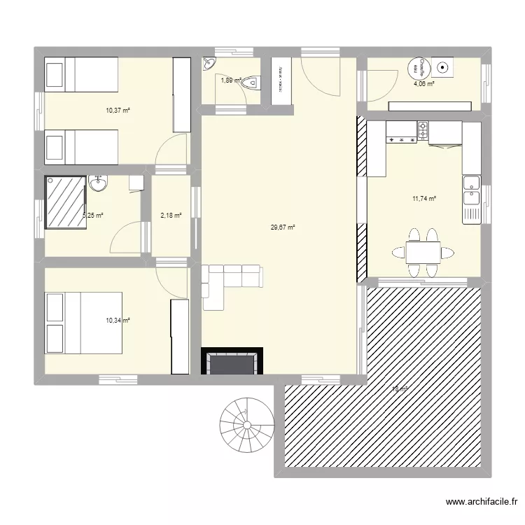 chambres noire. Plan de 