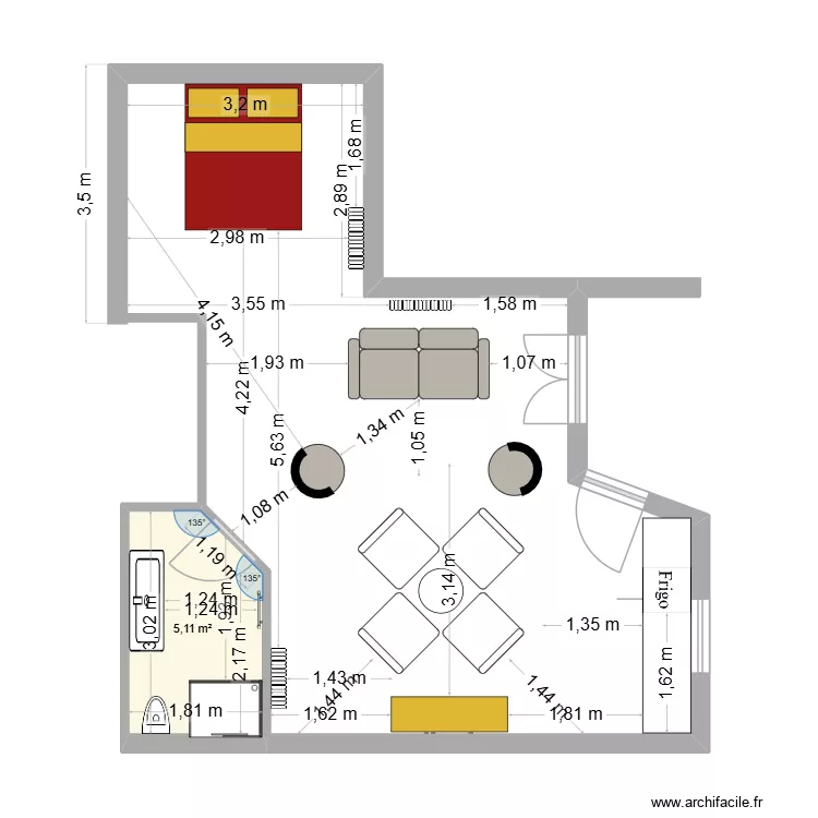 gite rdc. Plan de 1 et 5 m² gite rdc. Plan de 1 et 5 m²