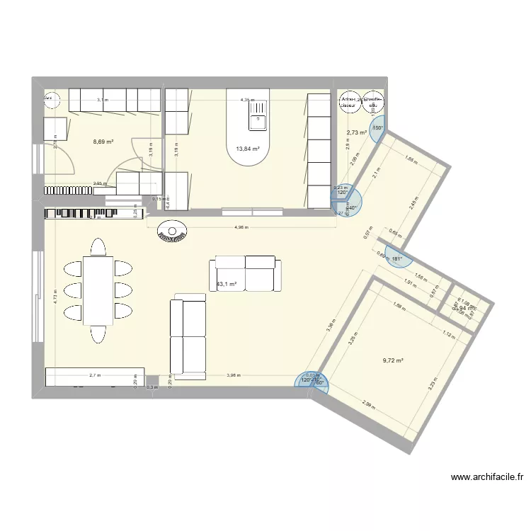 Maison Grisolles - A01a. Plan de 6  et 79 m²