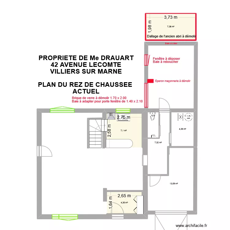 LAETITA RC. Plan de 6  et 44 m²