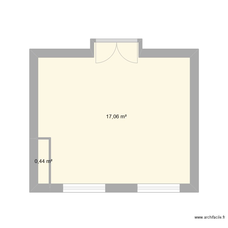 TRONTIN Vaux/Bornay. Plan de 2 pièces et 17 m2