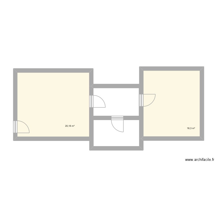 piece1. Plan de 2 pièces et 36 m2