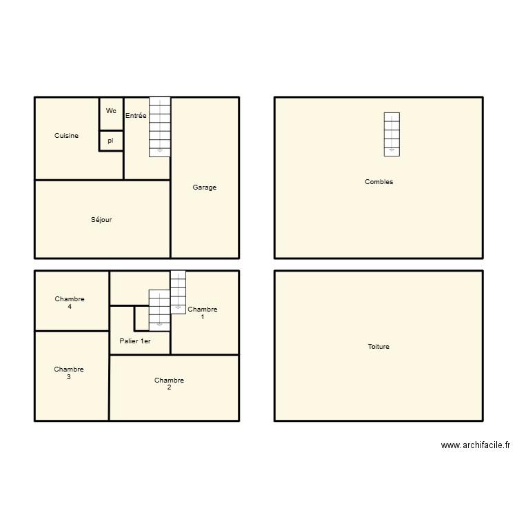 DOUARNENEZ ROLAND. Plan de 14 pièces et 107 m2