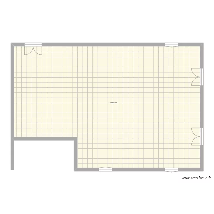 Hangar Bressaucourt 2. Plan de 1  et 136 m²