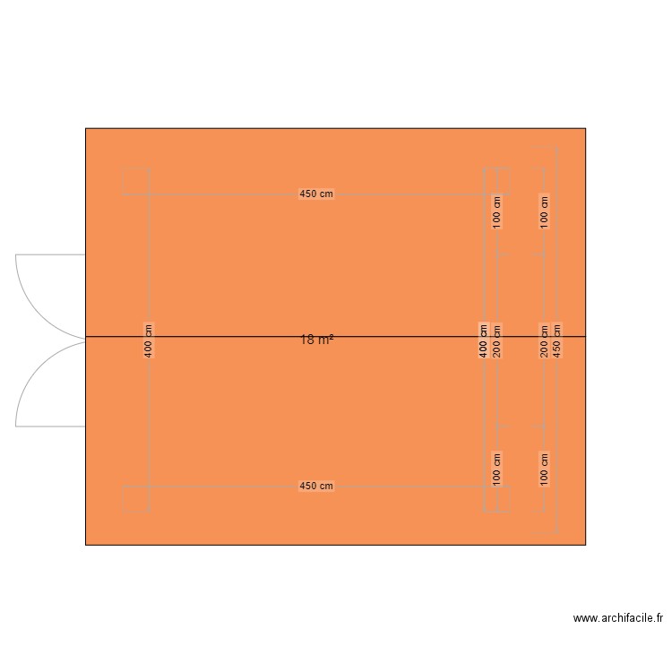 garage serre 2. Plan de 1 pièce et 18 m2