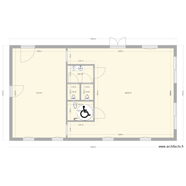 la chatelaine. Plan de 6 pièces et 121 m2