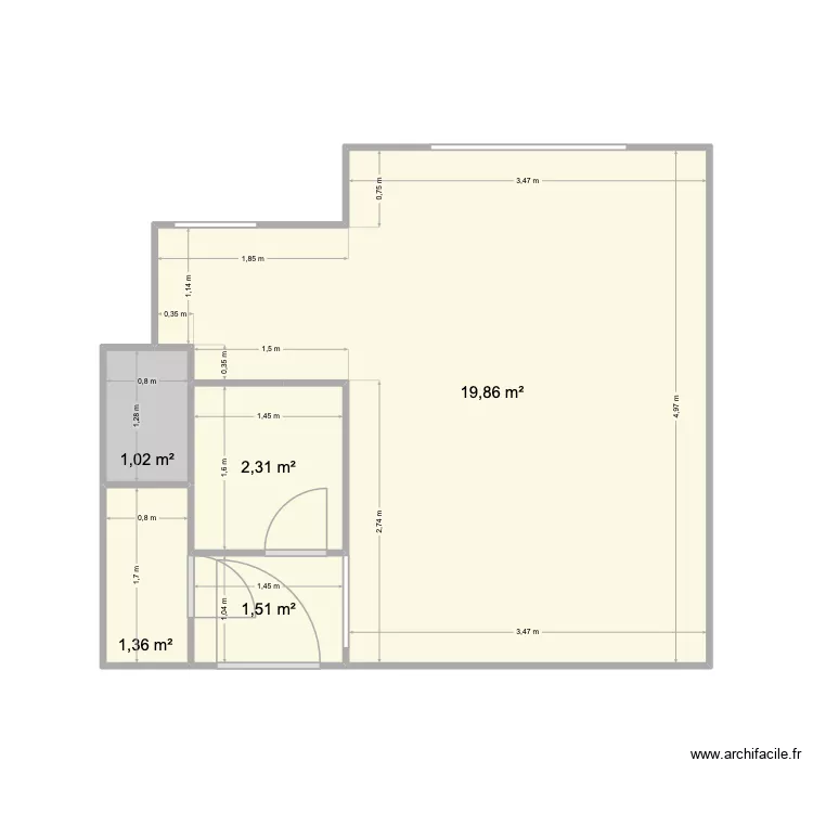 Appart mag TraveauxNew. Plan de 5 et 26 m² Appart mag TraveauxNew. Plan de 5 et 26 m²