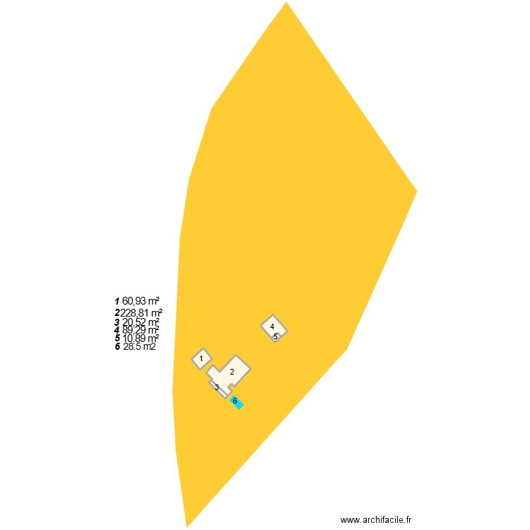 masse piscine. Plan de 5 pièces et 410 m2