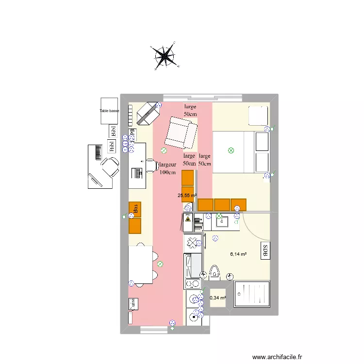appart pelletan 30m2. Plan de 