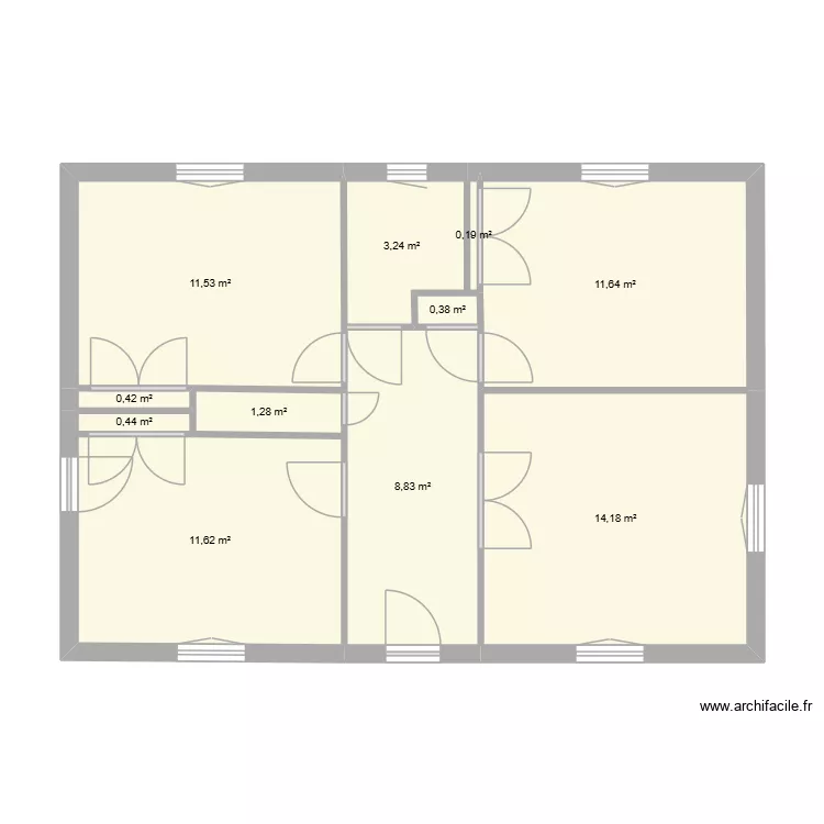 Plan 1. Plan de 11  et 64 m²