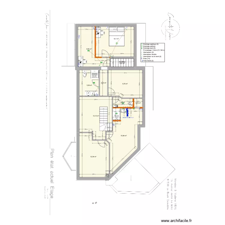 VIDAL. Plan de 11  et 84 m²