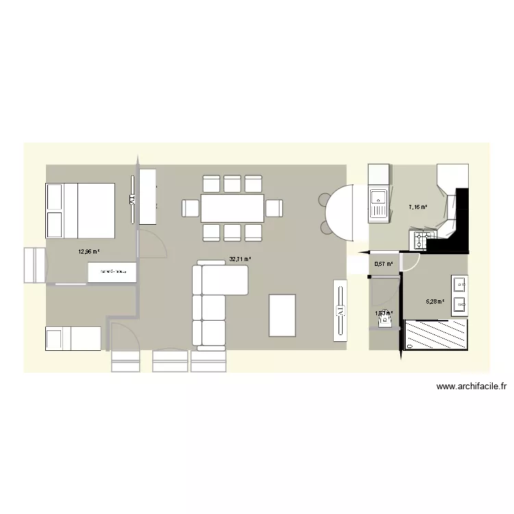 isa avec chambre enfant. Plan de 6 et 61 m² isa avec chambre enfant. Plan de 6 et 61 m²