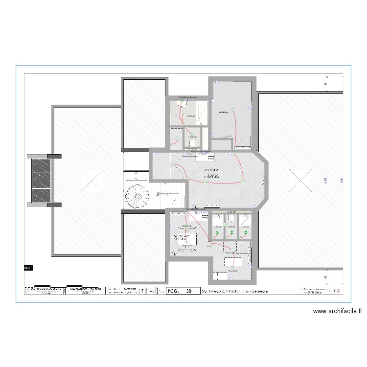 STAR HOTEL R+2. Plan de 9 pièces et 45 m2