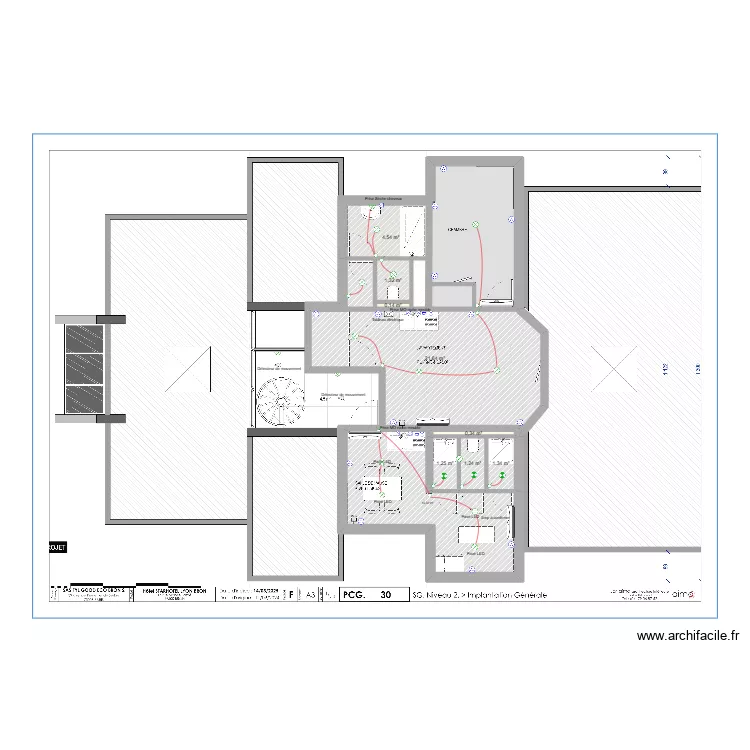STAR HOTEL R+2. Plan de 