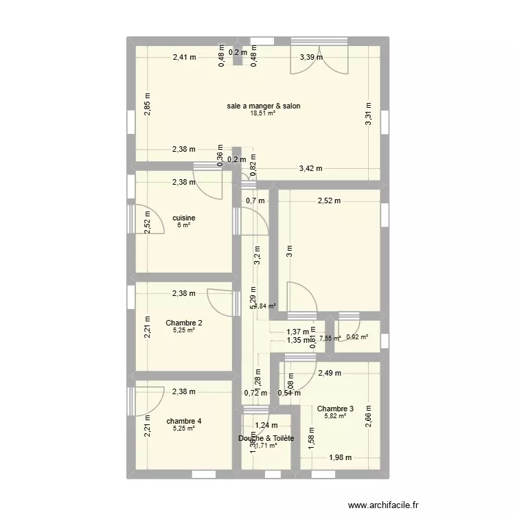 BAKISTA. Plan de 9 Pièces et 56 m²