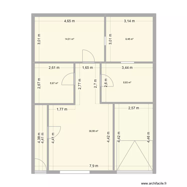 rdc maison. Plan de 5 et 78 m² rdc maison. Plan de 5 et 78 m²