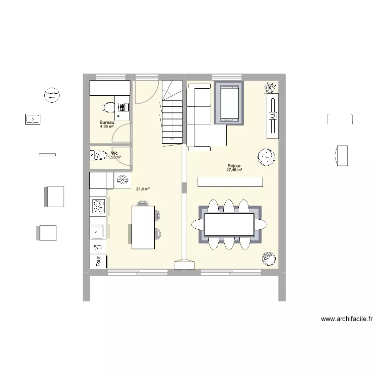 Maison Projet 21. Plan de 14  et 110 m²