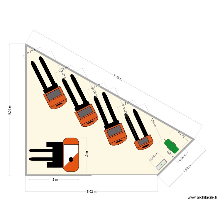 LECLERC SODIRENNE 2. Plan de 1 pièce et 19 m2