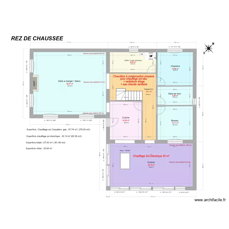 REZ DE CHAUSSEE. Plan de 