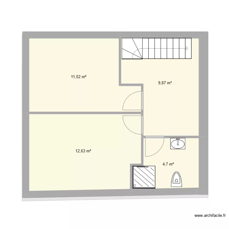etage. Plan de 10  et 101 m²