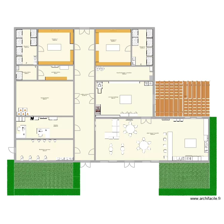 SSC 2. Plan de 13  et 378 m²