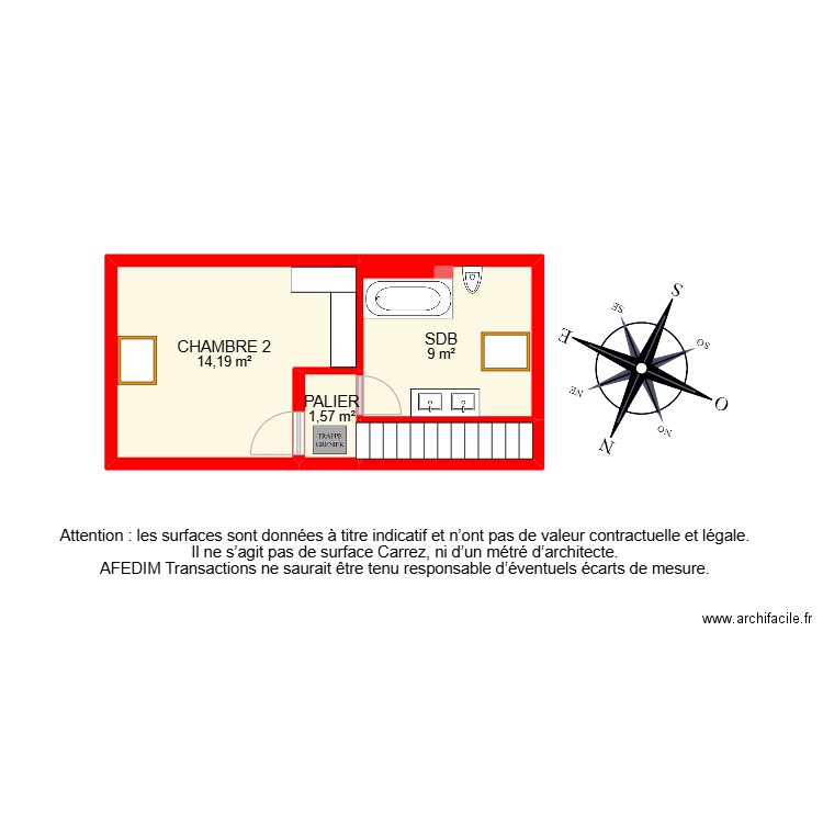 BI 28970-. Plan de 17 pièces et 115 m2