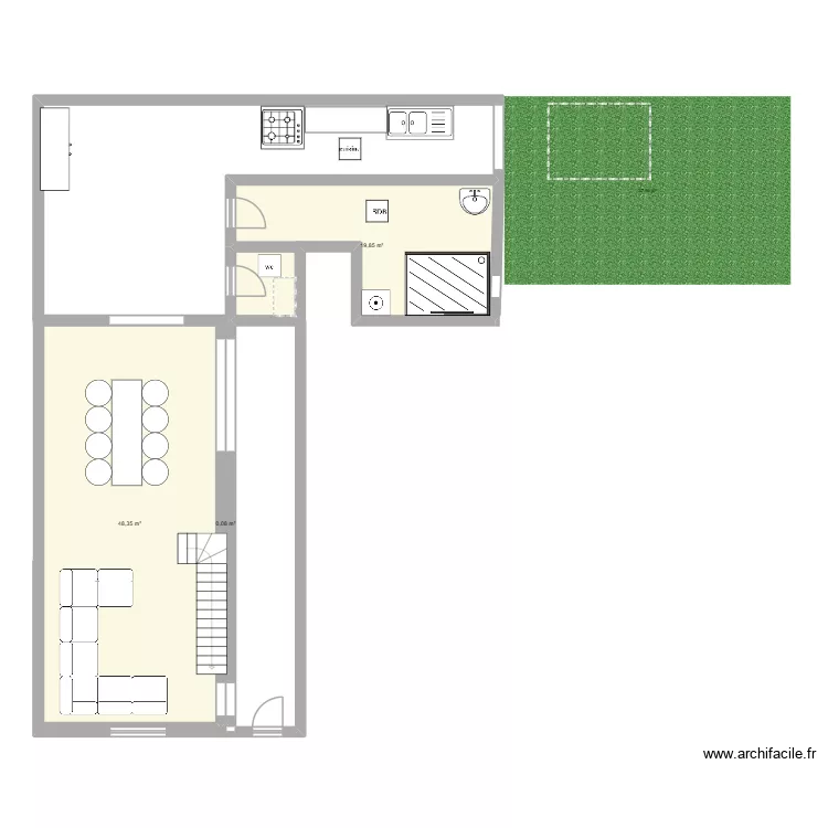 maison plan 1. Plan de 5  et 106 m²