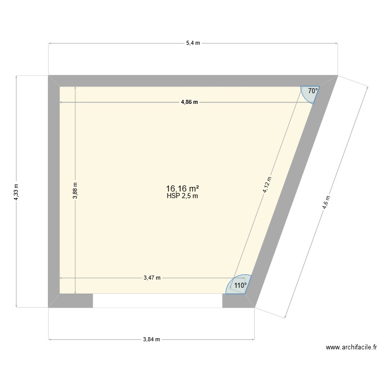 Abri de jardin 2. Plan de 1 pièce et 16 m2