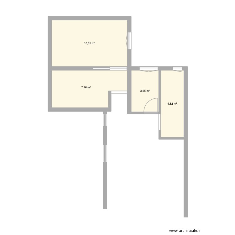 MAD 2. Plan de 4 pièces et 27 m2