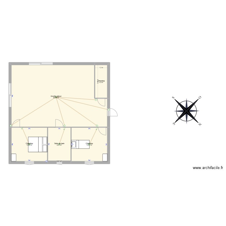 projet. Plan de 6 pièces et 99 m2