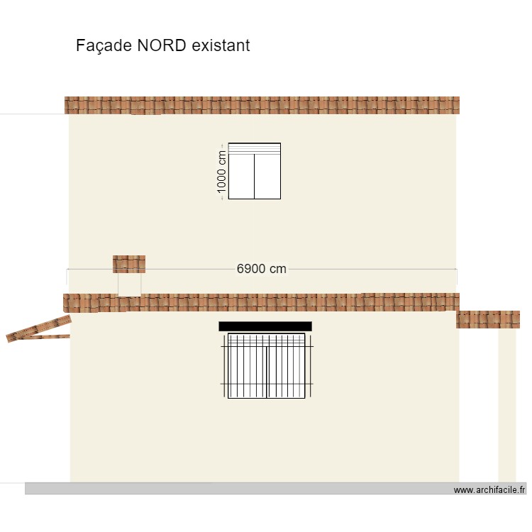 façade nord existant 1. Plan de 0 pièce et 0 m2