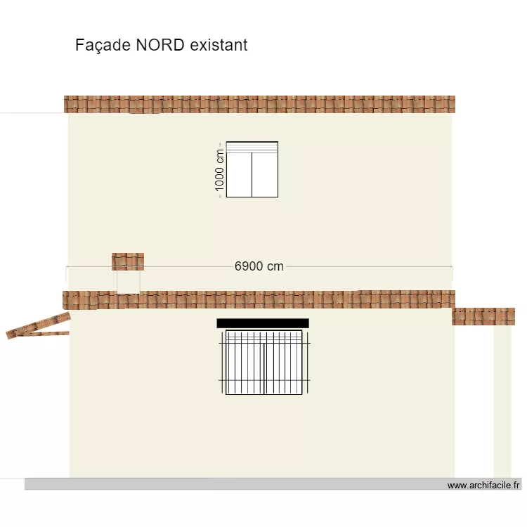 fa&ccedil;ade nord existant 1. Plan de 