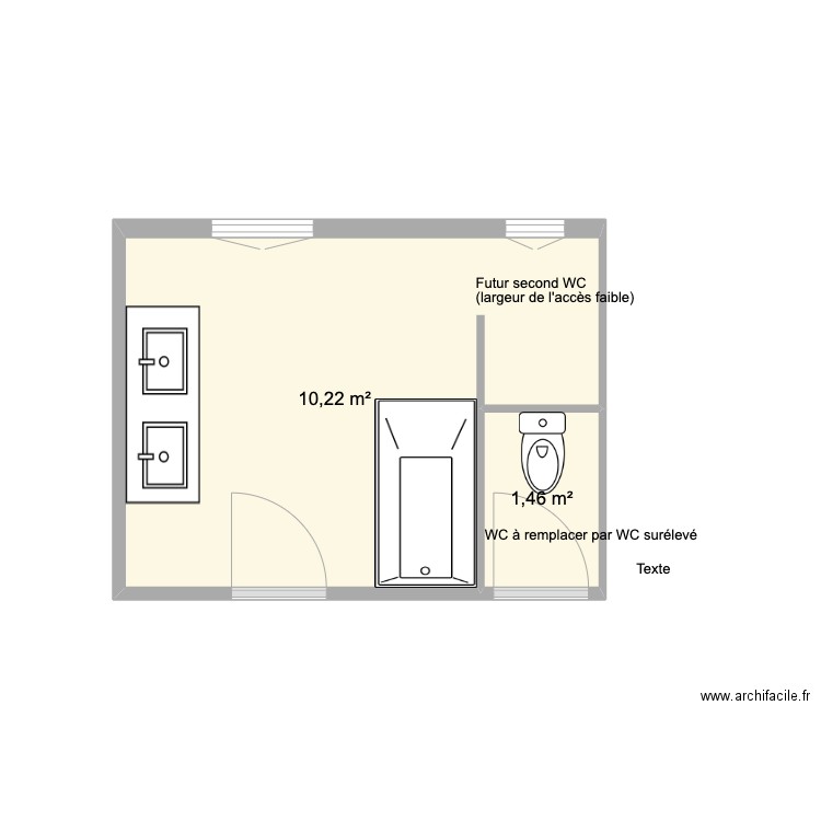 Lalevee avant. Plan de 2 pièces et 12 m2