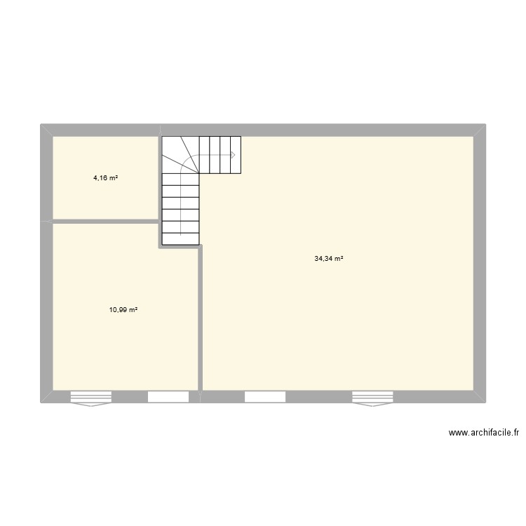 Tréheu. Plan de 3 pièces et 49 m2