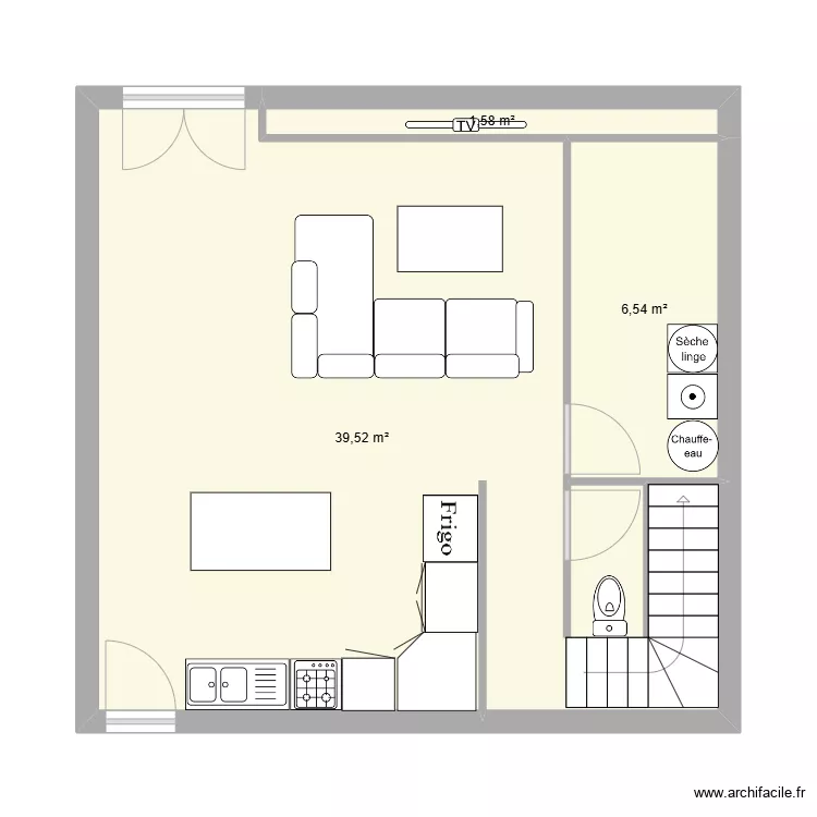 roquelan rdc. Plan de 