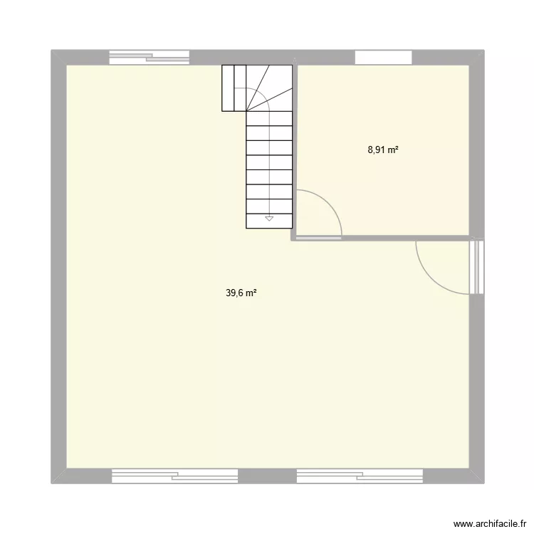 RDC 98. Plan de 2  et 49 m²