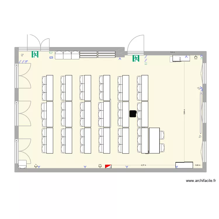 Salle Vulcain 76455 sans table. Plan de 1 Pièce et 99 m² Salle Vulcain 76455 sans table. Plan de 1 Pièce et 99 m²