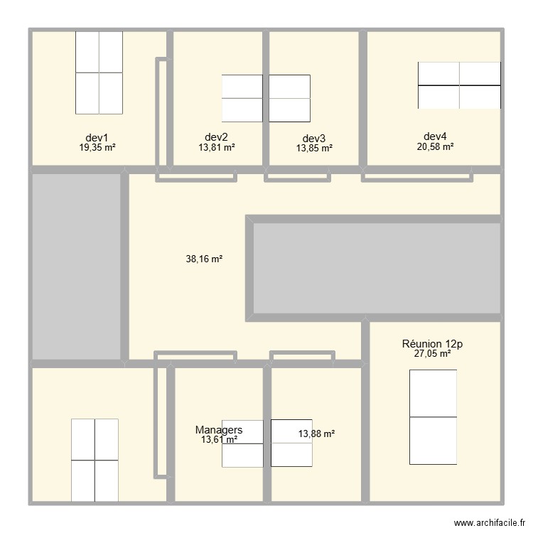 Porto_V1. Plan de 16 pièces et 209 m2