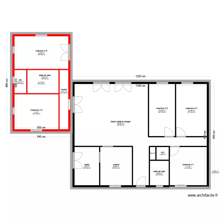 extension 3. Plan de 