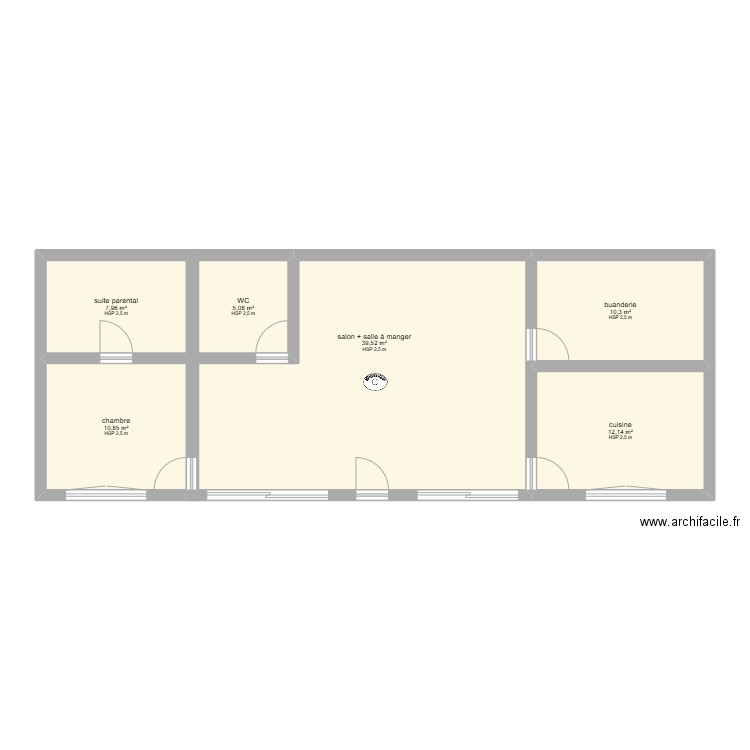 plan physique chimie. Plan de 6 pièces et 86 m2