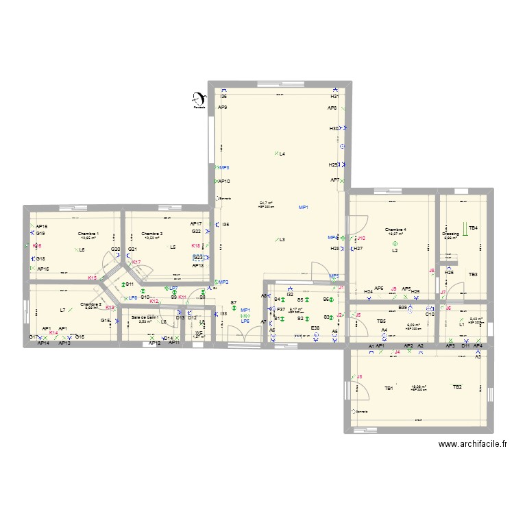 ECLAIRAGE PLAN. Plan de 12 pièces et 152 m2