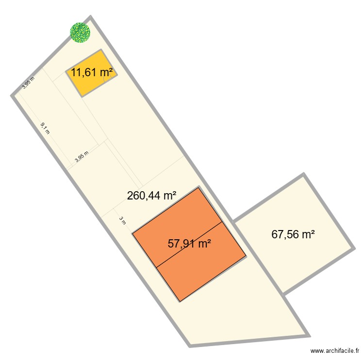 Jardin Buzenval 2. Plan de 4 pièces et 476 m2