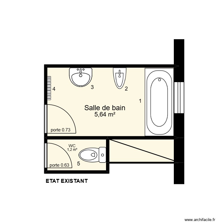 Antigny à Yzeures Existant. Plan de 0 pièce et 0 m2