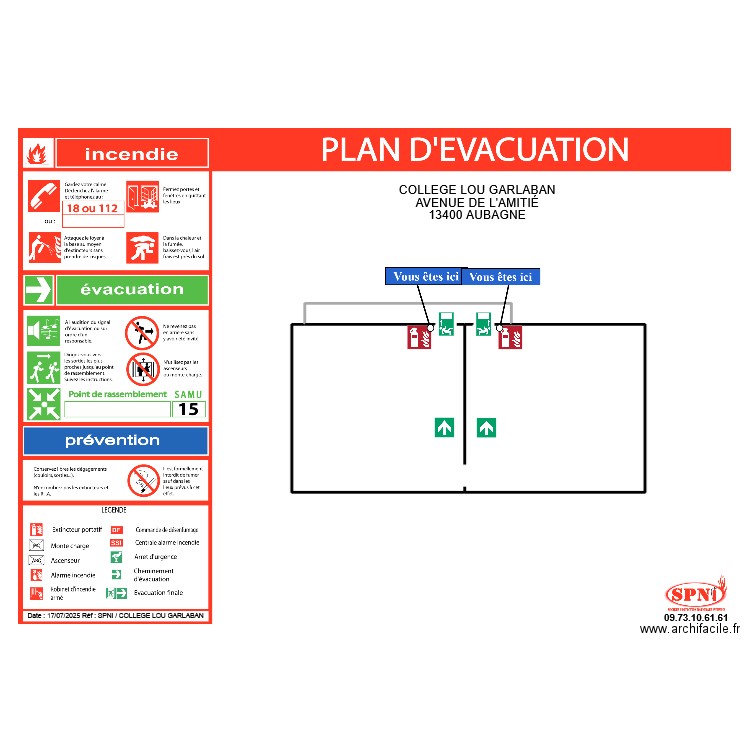 LOXAM COLLEGE LOU GARLABAN AUBAGNE EVAC 3. Plan de 1 pièce et 829 m2