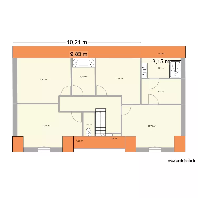 m66. Plan de 20  et 192 m²