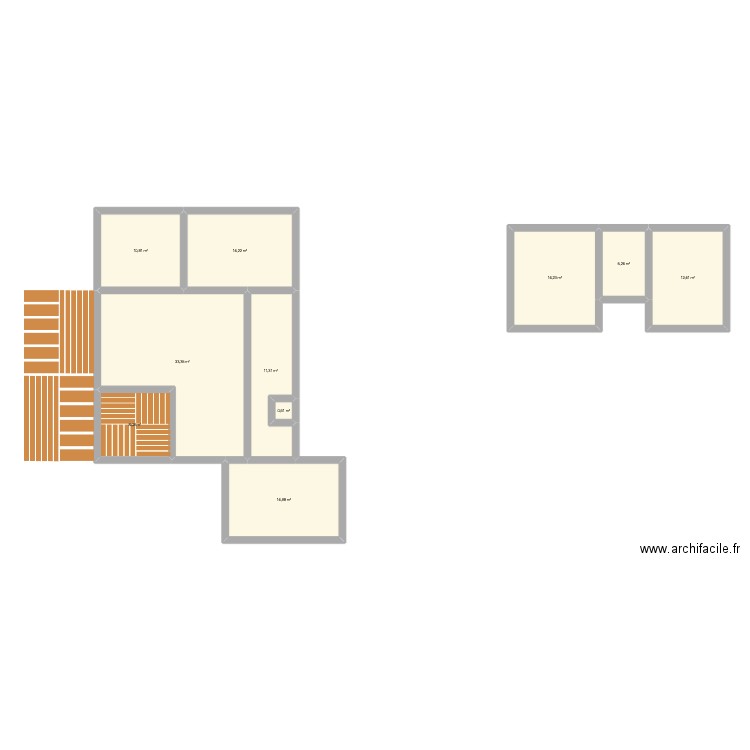 PROJET POUMADERES. Plan de 10 pièces et 125 m2
