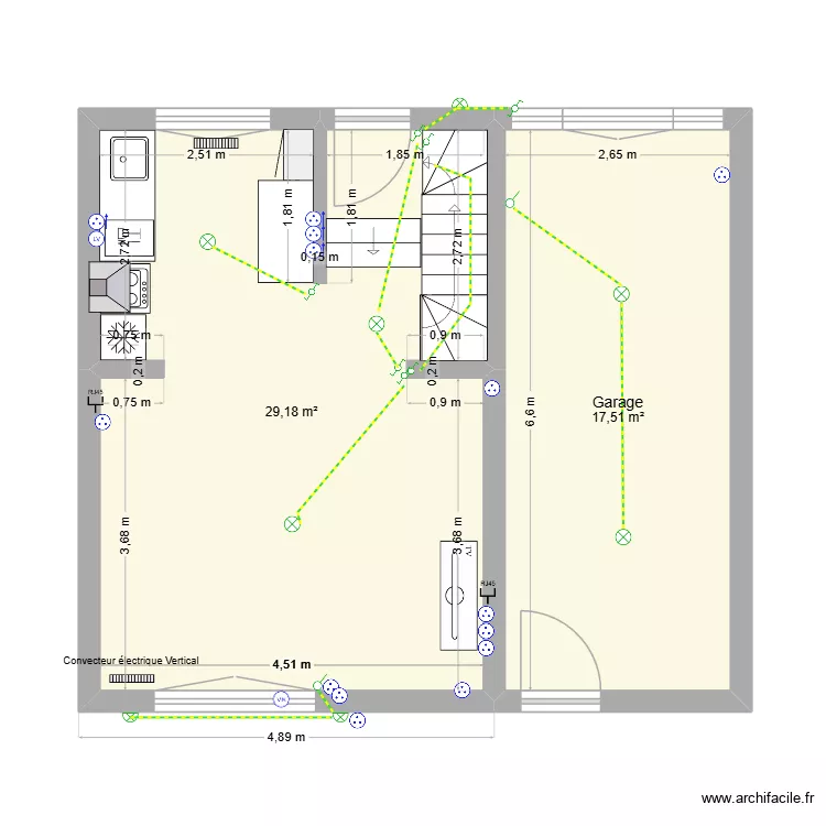 Concarneau RdC electricit&eacute;. Plan de 
