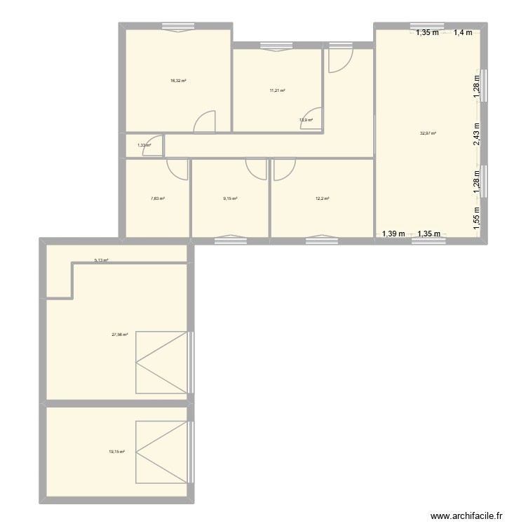 bettancourt modif. Plan de 11 pièces et 157 m2