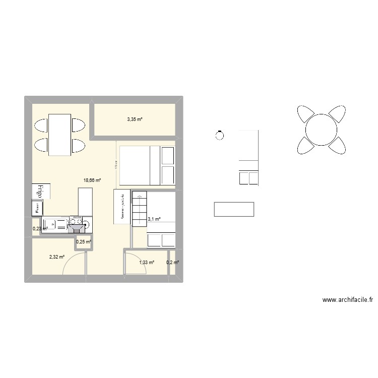 Plan Toussuire 11. Plan de 8 pièces et 29 m2
